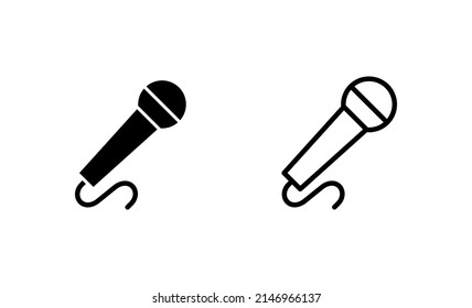 Vector de iconos de micrófono. símbolo de karaoke