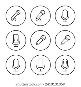 Vector de iconos de micrófono. símbolo de karaoke