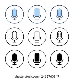 Vector de iconos de micrófono. símbolo de karaoke