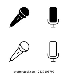 Microphone icon vector. karaoke sign and symbol