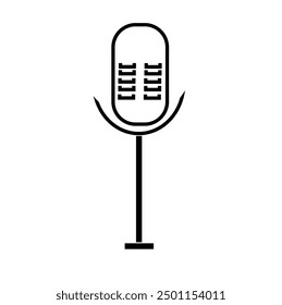 Vector de icono de micrófono. Símbolo de karaoke. icono Vector blanco y negro.