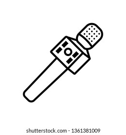 Microphone icon vector - Line art