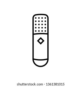Microphone icon vector - Line art