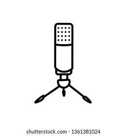Microphone icon vector - Line art