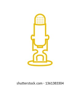 Microphone icon vector - Line art
