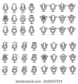 Microphone icon. Microphone vector icon in line design for web design, logo and mobile app. Symbol of Microphone on white background. Vector illustration.