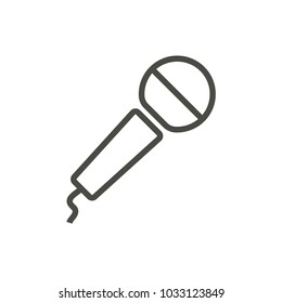 Microphone icon vector. Line karaoke symbol. Trendy flat outline ui sign design. Thin linear graphic pictogram isolated for web site, mobile application. Logo illustration. Eps10.