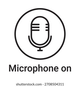 Icono de micrófono. Símbolo de línea de Vector para un Sitio web, tarjeta de producto, presentación y App móvil, embalaje o instrucción. Signo de esquema editable