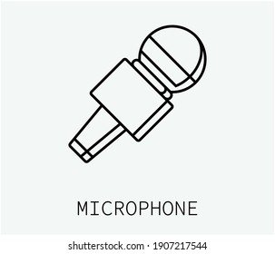 Microphone icon vector. Linear style sign for mobile concept and web design. Microphone symbol illustration. Pixel vector graphics - Vector