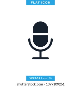 Microphone Icon Vector Logo Design Template.