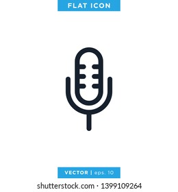 Microphone Icon Vector Logo Design Template.