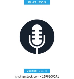 Microphone Icon Vector Logo Design Template.