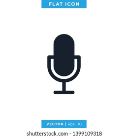 Microphone Icon Vector Logo Design Template.