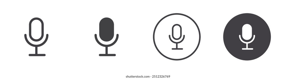 microphone icon Vector logo outline