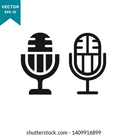 microphone icon vector logo template 