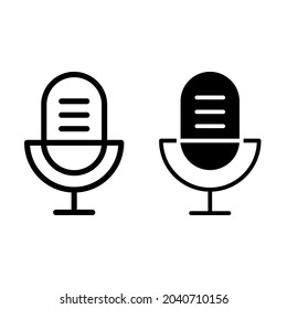 
Vector de iconos de micrófono. Signo de ilustración de micrófono. Símbolo de karaoke.