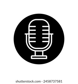 Icono de micrófono Vector. Ilustración de micrófono. Símbolo de karaoke. Logo de audio.