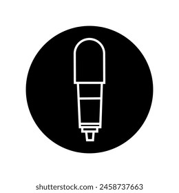 Icono de micrófono Vector. Ilustración de micrófono. Símbolo de karaoke. Logo de audio.