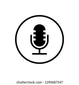Microphone Icon vector. Mic sign. Karaoke microphone icon. Broadcast mic sign