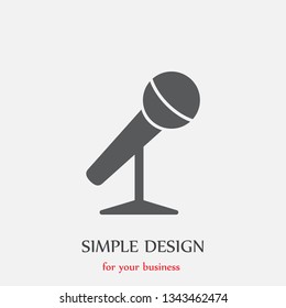 Microphone Icon vector. Mic sign. Karaoke microphone icon. Broadcast mic .