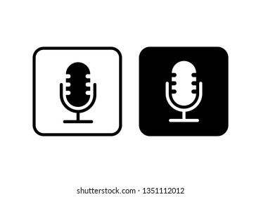 Microphone Icon vector. Mic sign. Karaoke microphone icon. Broadcast mic sign
