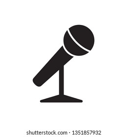 Microphone Icon vector. Mic sign. Karaoke microphone icon. Broadcast mic .