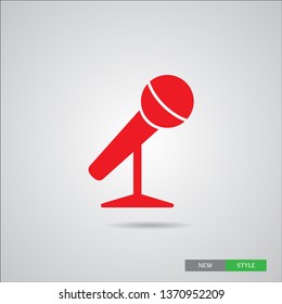 Microphone Icon vector. Mic sign. Karaoke microphone icon. Broadcast mic .
