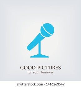 Microphone Icon vector. Mic sign. Karaoke microphone icon. Broadcast mic .