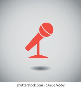 Microphone Icon vector. Mic sign. Karaoke microphone icon. Broadcast mic .