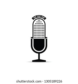 microphone icon vector with on the air on white background