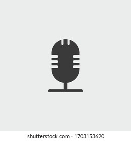 microphone icon. microphone vector on gray background