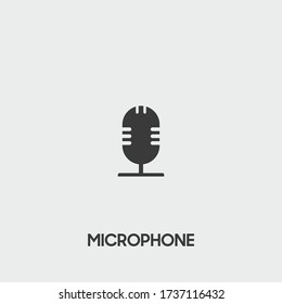 microphone icon. microphone vector on gray background