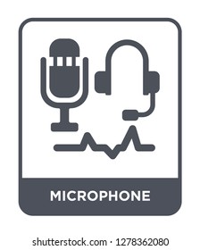 microphone icon vector on white background, microphone trendy filled icons from Blogger and influencer collection, microphone vector illustration