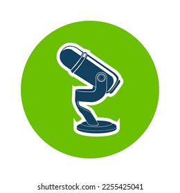 Microphone icon vector on white background. Microphone silhouette. Music, sound, record icon. Recording studio symbol. Flat style vector illustration