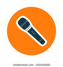 Microphone icon vector on white background. Microphone silhouette. Music, sound, record icon. Recording studio symbol. Flat style vector illustration