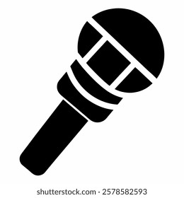 Microphone icon vector on white background.