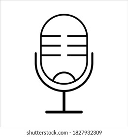 vector de icono de micrófono. icono de estilo de esquema