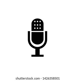 microphone icon vector. perfect mic vector. website and mobile design. white 
 background.