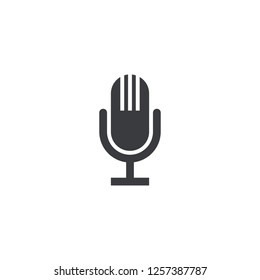 Microphone icon. Vector recorder symbol. Microphone shape. Element for design search app chat messenger or website