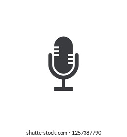 Microphone icon. Vector recorder symbol. Microphone shape. Element for design search app chat messenger or website