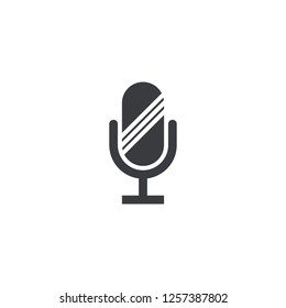 Microphone icon. Vector recorder symbol. Microphone shape. Element for design search app chat messenger or website