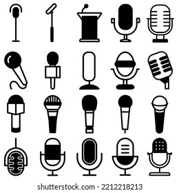 Microphone icon vector set. Mic illustration sign collection. Karaoke symbol.