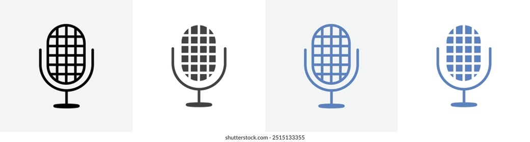 ícone de microfone vetor definir uso para interface do usuário da web ou aplicativo