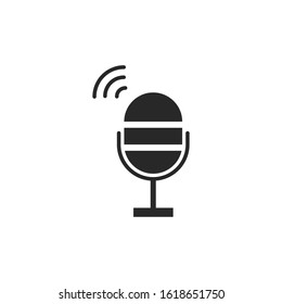 Microphone Icon vector sign isolated for graphic and web design. Microphone podcast symbol template color editable on white background