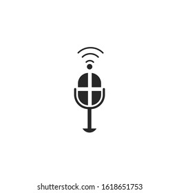 Microphone Icon vector sign isolated for graphic and web design. Microphone podcast symbol template color editable on white background