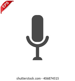 microphone icon, vector microphone sign, isolated mic icon