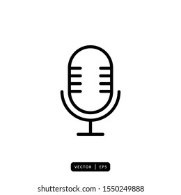 Microphone Icon Vector - Sign or Symbol