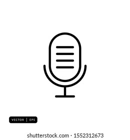 Microphone Icon Vector - Sign or Symbol