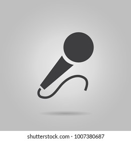 Microphone icon vector, Sound recording concept. Voice sign isolated on grey background. Trendy Flat style for graphic design, Web site, UI. EPS10