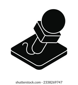 Icono de micrófono, ilustración de material vectorial.